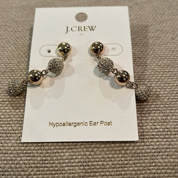 J. Crew Gold drop bauble earrings/NWT - Picture 4 of 9